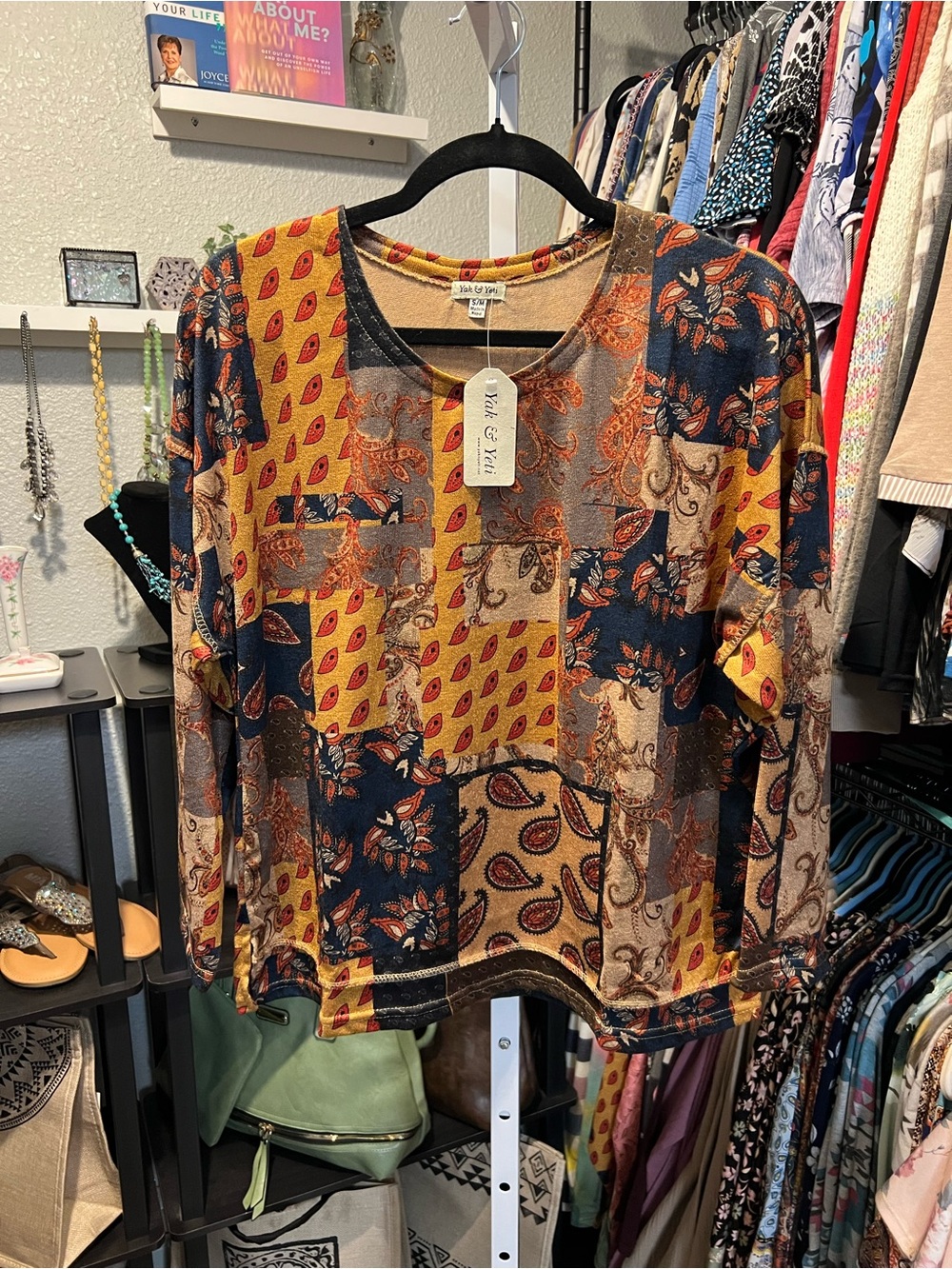 Yak N Yeti Beautiful Patchwork Paisley Top.